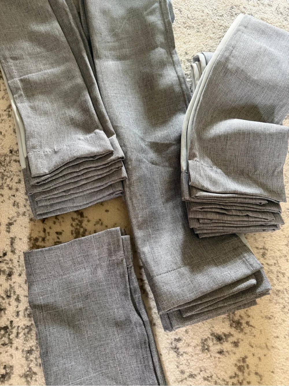4 lined linen curtains